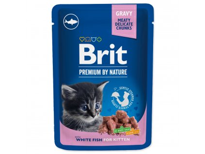 BRIT Premium Chunks with White Fish in Gravy for Kittens 100 g