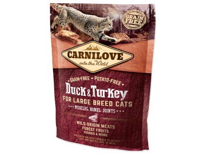 Carnilove Large Breed Cats izmok, csontok, ízületek kacsa és pulyka 0,4 kg