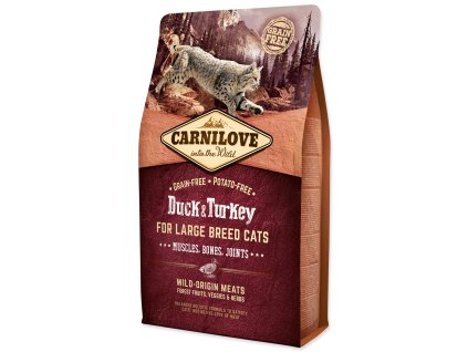 Carnilove nagy fajtájú macskák izmok, csontok, ízületek kacsa és pulyka 2 kg