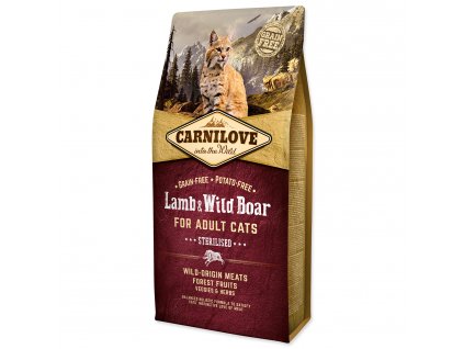 CARNILOVE Lamb and Wild Boar Adult Cats Sterilised 6 kg