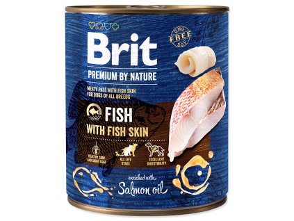 Canned Brit Premium by Nature fish with skin 800g