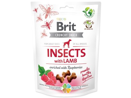 Brit Care Dog Crunchy Cracker Insecte, miel și zmeură 200g