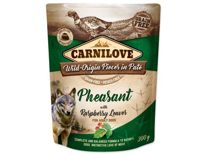 Kapsička Carnilove Dog bažant s malinovými listami, päté 300g