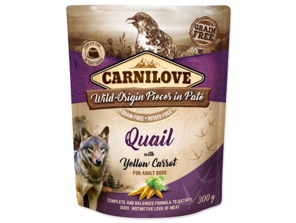 Kapsička CARNILOVE Dog Paté Quail with Yellow Carrot 300 g