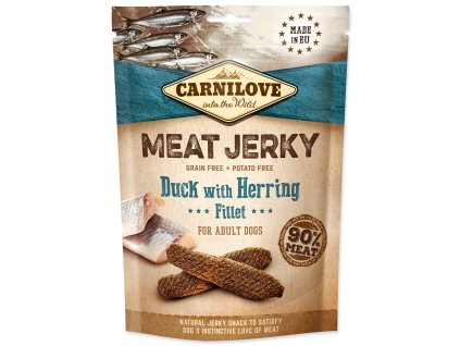 Delicacy Carnilove Jerky duck and herring, slices 100g