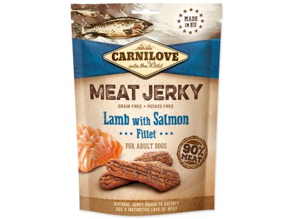 Carnilove Jerky delikates z jagnięciny i łososia, plastry 100g