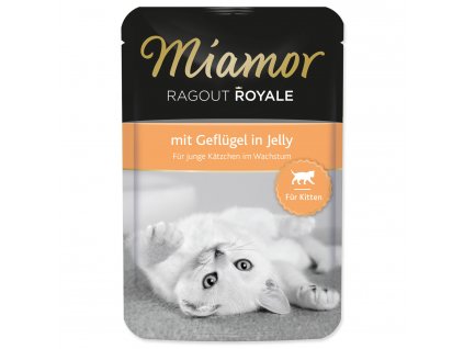 Kapsička MIAMOR Ragout Royale Kitten drůbeží v želé - KARTON (22ks) 100 g