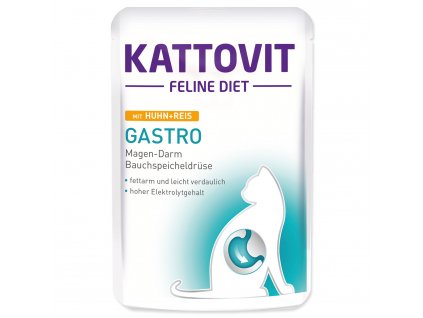 Kapsička KATTOVIT Gastro kuře + rýže - KARTON (24ks) 85 g