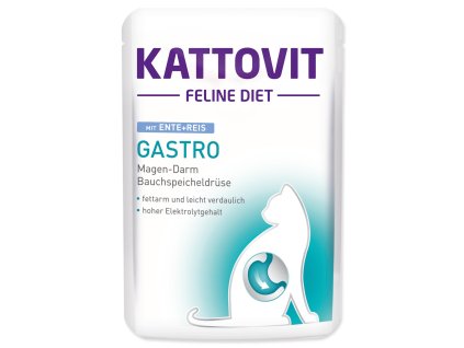 Kattovit Gastro duck and rice pouch 85g