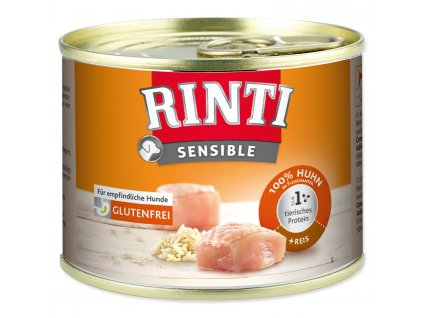 Konzerva RINTI Sensible kuře + rýže - KARTON (12ks) 185 g