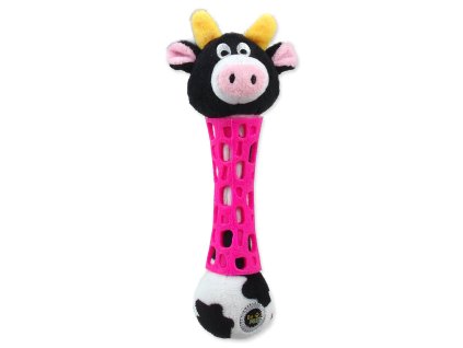 BeFun plush cow toy with TPR rubber for puppy 17cm