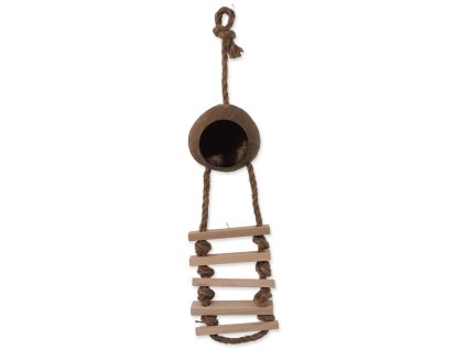 Epic Pet coconut kennel with wooden ladder on a rope 45cm