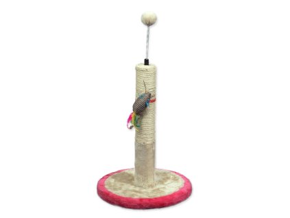 Magic Cat Stella scratching post with toy beige-pink 30x30x45cm