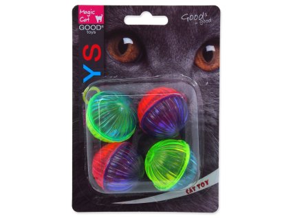 Magic Cat toy ball shiny plastic with sound 3.75cm 4pcs