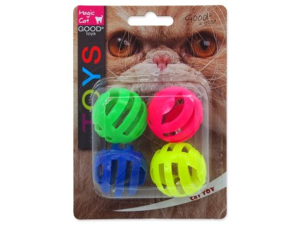 Magic Cat toy ball perforated plastic with sound 3.75cm 4pcs