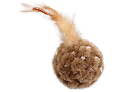 Magic Cat toy chenille ball with feathers and catnip mix 14cm