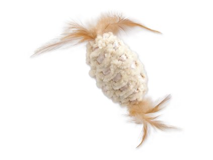Magic Cat toy chenille ball with feathers and catnip mix 20cm