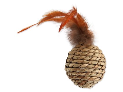 Magic Cat toy sea grass ball with feathers 9cm