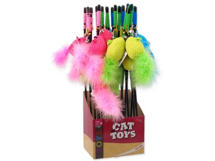 Hračka Magic Cat cumlík myška bavlna s catnip 9cm + 45cm 24ks