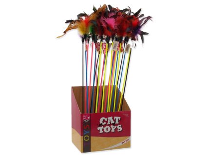 Magic Cat toy pacifier with feathers and bell 17cm+49cm 24pcs