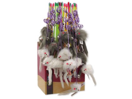 Toy Magic Cat rod with mouse and bell catnip 17cm+49cm 24pcs