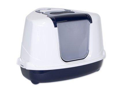 Magic Cat Jumbo toilet with cover, corner, blue, 59x45x39cm