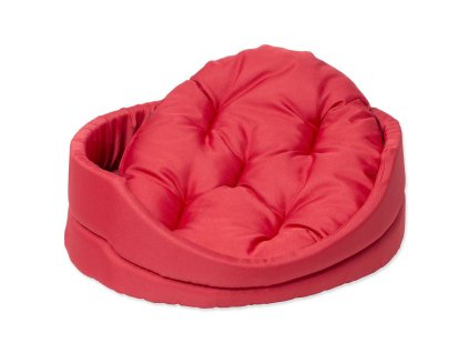 Dog Fantasy oval bed with pillow red 54x46x16cm