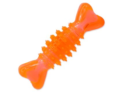 Dog Fantasy toy bone cylinder rubber orange 12cm