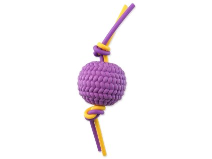Dog Fantasy toy foam ball purple with TPR flexi ropes 22x6.5x6.5cm