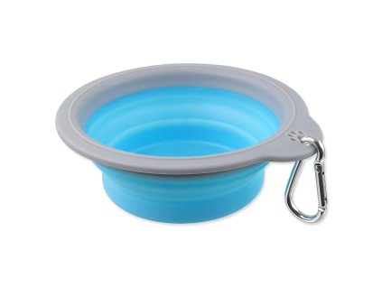 Dog Fantasy travel folding bowl blue 15x5cm