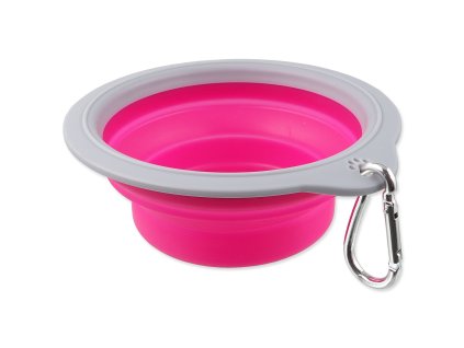 Dog Fantasy travel foldable bowl pink 18x6.5cm