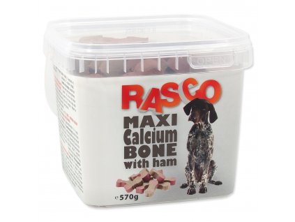 Pochoutka RASCO Dog kosti kalciové se šunkou 500 g