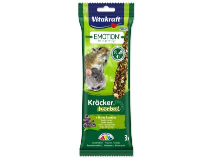 Tyčinky Vitakraft Emotion Kracker malý hlodavec, s bylinkami 3ks