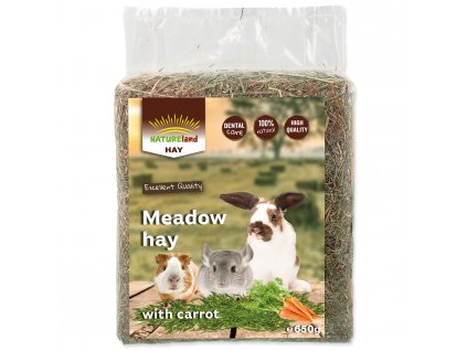 Seno NATURE LAND Meadow Hay s mrkví 0,65 kg