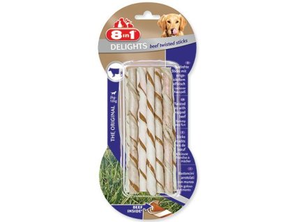 8in1 Delights twisted chewy stick beef 10pcs
