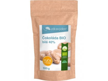 Čokoláda bílá BIO 40% 100g  + Při koupi 12 a více kusů 3% Sleva