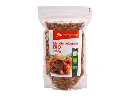 Organic unshelled almonds 1000g