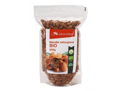 Organic unshelled almonds 500g