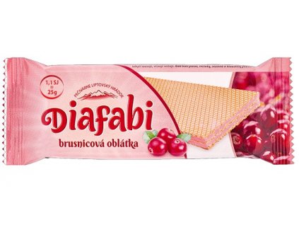 Oplatka Diafabi s brusinkovou náplní 25g PLH