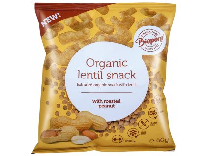 Chipsy z soczewicy z orzechami arachidowymi 60 g BIO BIOPONT