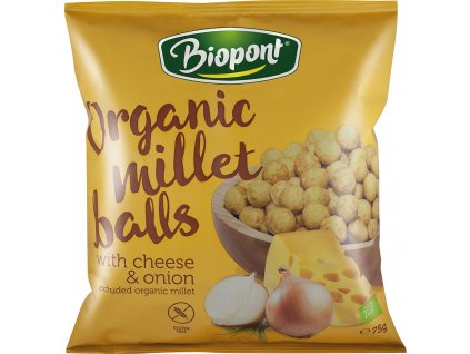 Hirsechips mit Käse und Zwiebeln 75 g BIO BIOPONT