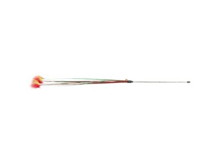 Xmas rod - vianočný hrací prút s pierkami a rolničkou, 31 cm