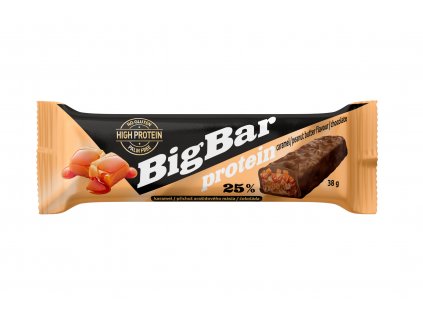 Tyčinka proteinová s karamelem, karamelovými kousky a příchutí arašídového másla v čokoládě - Big Bar 38g