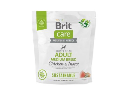 Feed Brit Care Dog Sustainable Adult Medium Breed Chicken & Insect 1kg