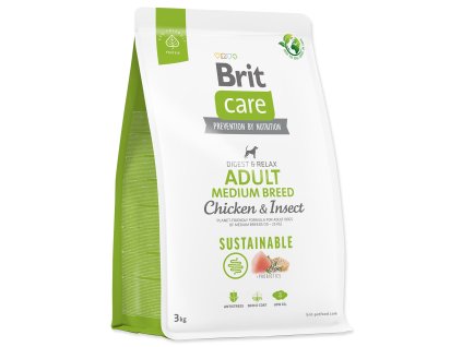 Feed Brit Care Dog Sustainable Adult Medium Breed Chicken & Insect 3kg