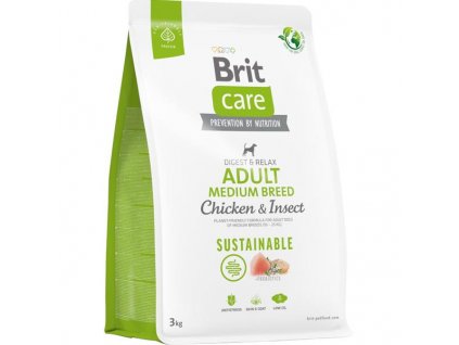 Brit Care Dog Sustainable Adult Medium Breed Chicken+Insect 3 kg