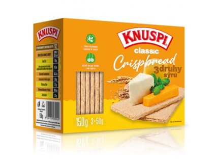 Plátek Crispbread s přích. 3 druhů sýrů 150g KNUSPI