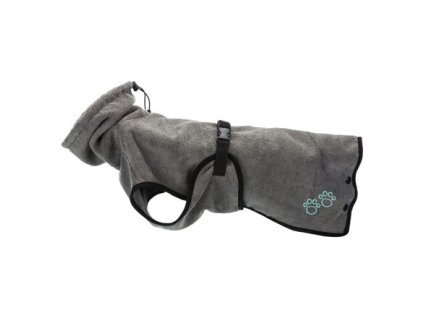Koupací plášť / župan pro psy, šedá (Velikost koupacího pláště XS: 30 cm, pas: 40-48 cm)