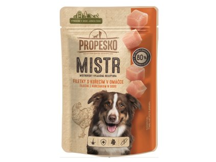 PROPESKO Dog Majster kuracie v omáčke, vrecko 85 g