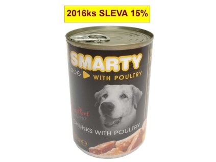 SMARTY Dog Hydinové chunks, konzerva 410 g